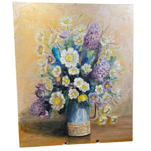 Stunning Original Signed Floral Painting on Board – 18x24”