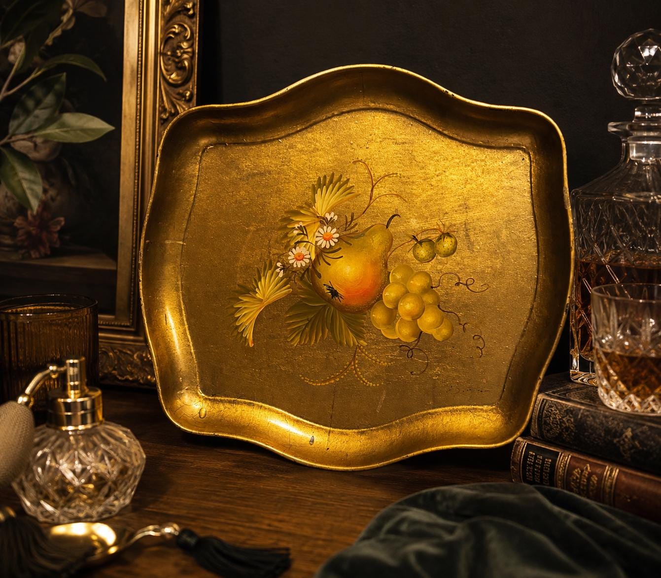 金色のフルーツ装飾壁掛け二個セット Decorative Gold Fruit - Etsy