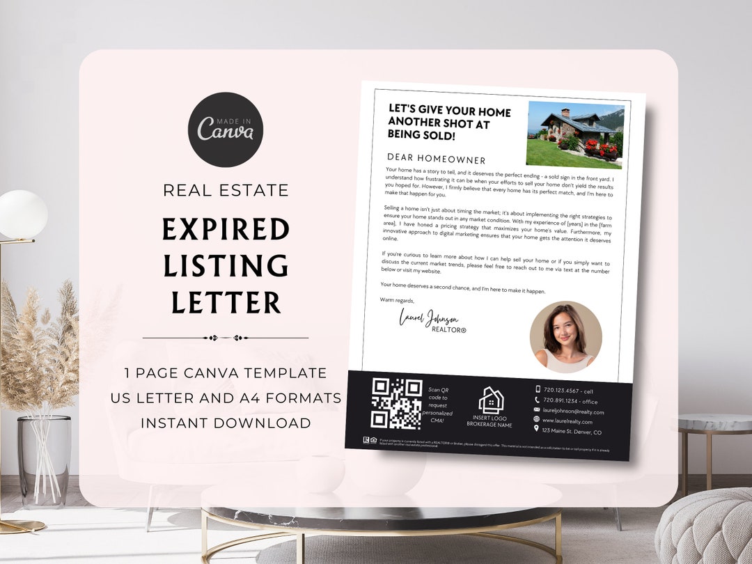 Real Estate Prospecting Letters Expired Listing Letters Real Etsy
