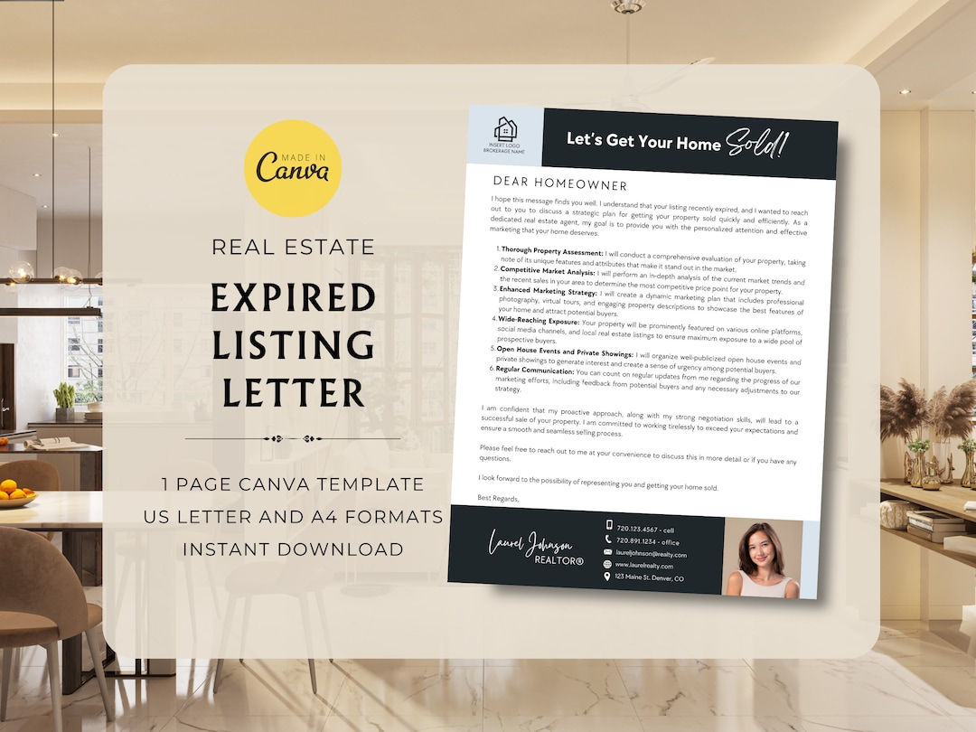Real Estate Prospecting Letters Expired Listing Letters Real Etsy