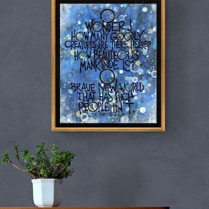 Shakespeare&#39;s The Tempest quote fine-art print