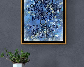 Shakespeare's The Tempest quote fine-art print