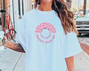 Lift Heavy Donut Gym T-Shirt, Funny Workout Tee