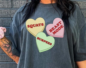 Candy Hearts Leg Day T-Shirt, Gym Workout Tee