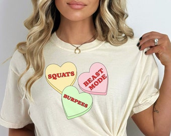 Candy Heart Leg Day T-Shirt, Valentine's Gym Tee