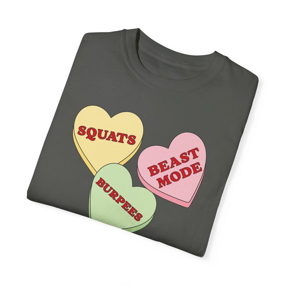 Candy Leg Day Hearts, Workout Tshirt, Shirt for Gym, Comfy Gym Tee