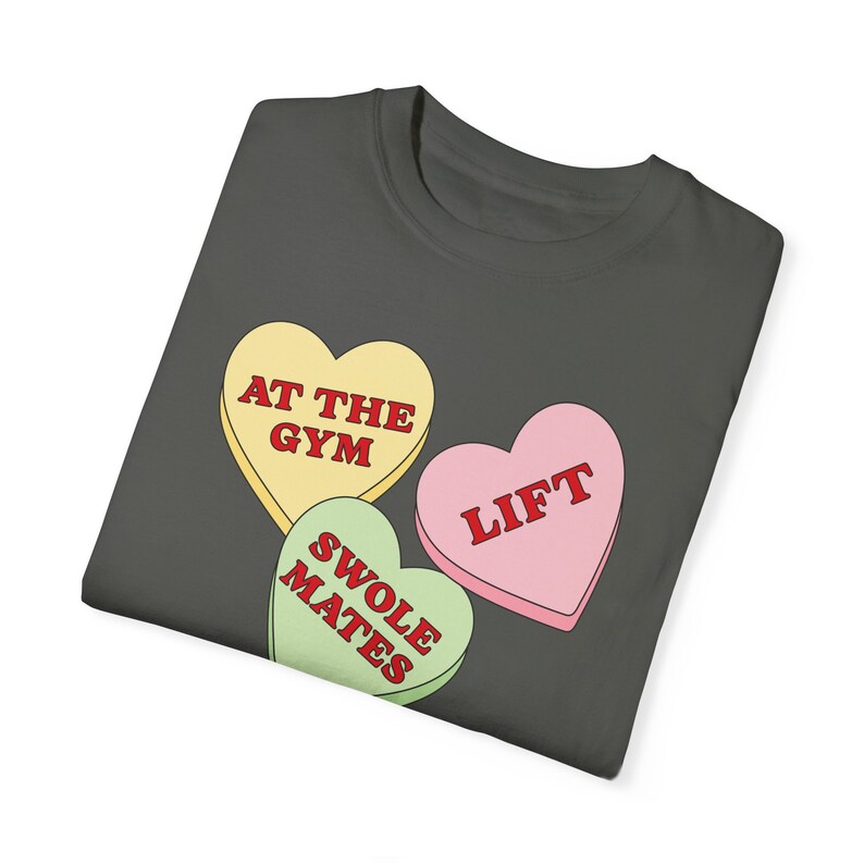 Candy Gym Hearts T-Shirt, Valentine's Day Workout Tee image 7