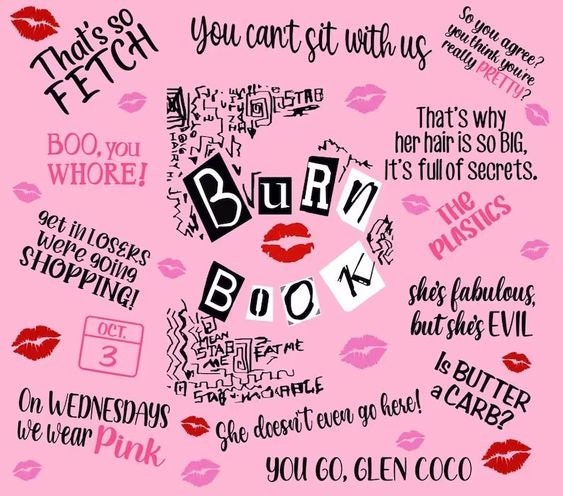 burn book mean girls tumbler wrap – Bit's & Bobbles Boutique