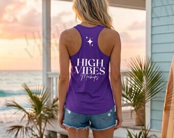 Sport-Tek LST356 Purple Racerback Tank Mockup, Beach Sunset Lifestyle (Digital File)
