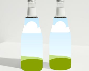 Zip-Up Bottle Cooler Mockup Minimalistic Canva Template Glass Bottle Sleeve Cozie Birthday Trip Bach Party Gift Family Reunion Summer