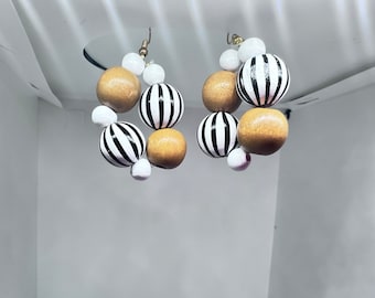 Dangling Earrings- casual, former, everyday wear, black and white, accent, her, loves earrings, self-love, art, new journey, jewelry.
