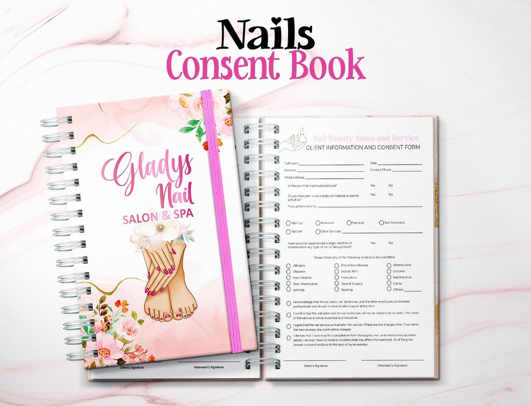 Custom Nail Salon Client Consent Book, Hardcover Record - Etsy