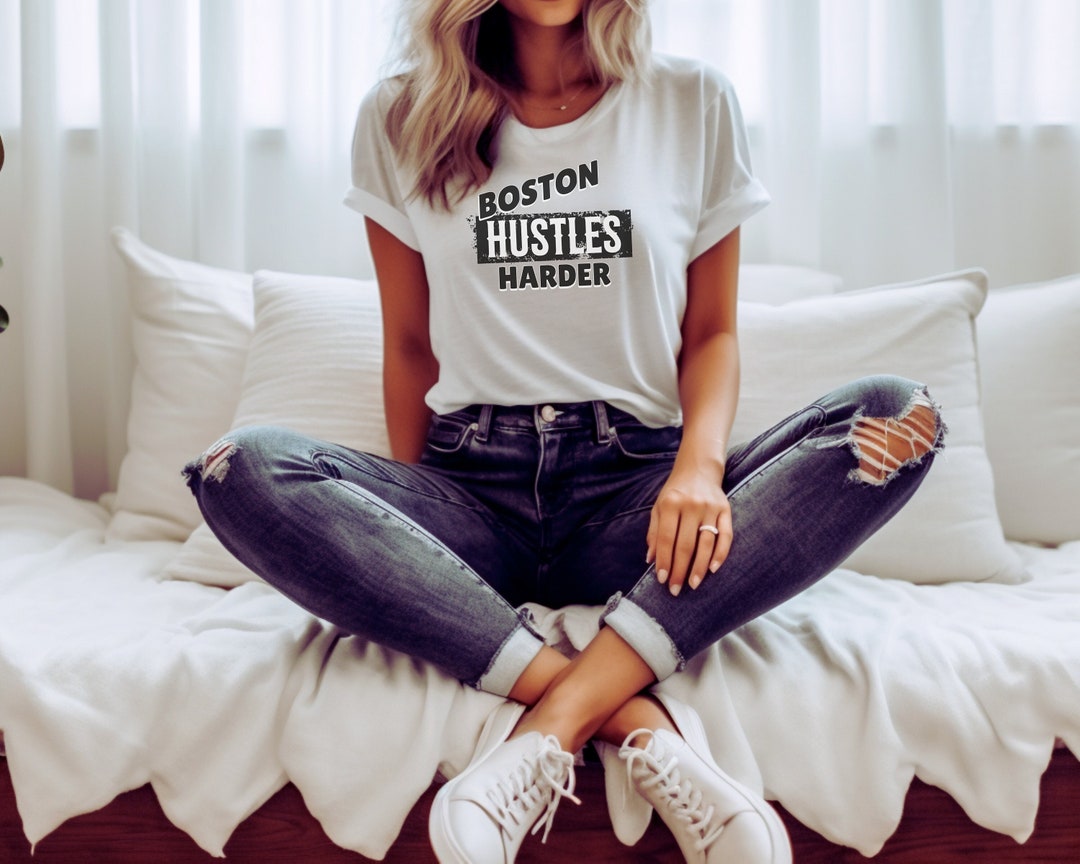 BOSTON Hustles Harder Boston Art Print Gift Shirts Grind Etsy
