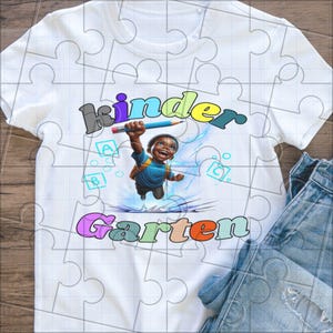 Kindergarten Super kid  Grade Level  PNG, Pre K  1st 2nd 3rd 4th 5th Kids Shirt Designs DTG, DTF, Sawgrass Sublimation