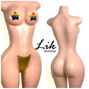 Guldfärgad String, Genomskinlig String, Exotiska Danskläder