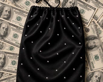 Bolsa de dinero con pedrería para bailarinas exóticas