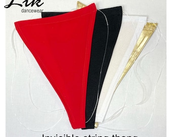 4-Pack Black Invisible Clear String Thongs for Exotic Dancers, Stripper, Pole Dancing, Bottle Girls, Cam Girls, Sexy Lingerie, Nightclub