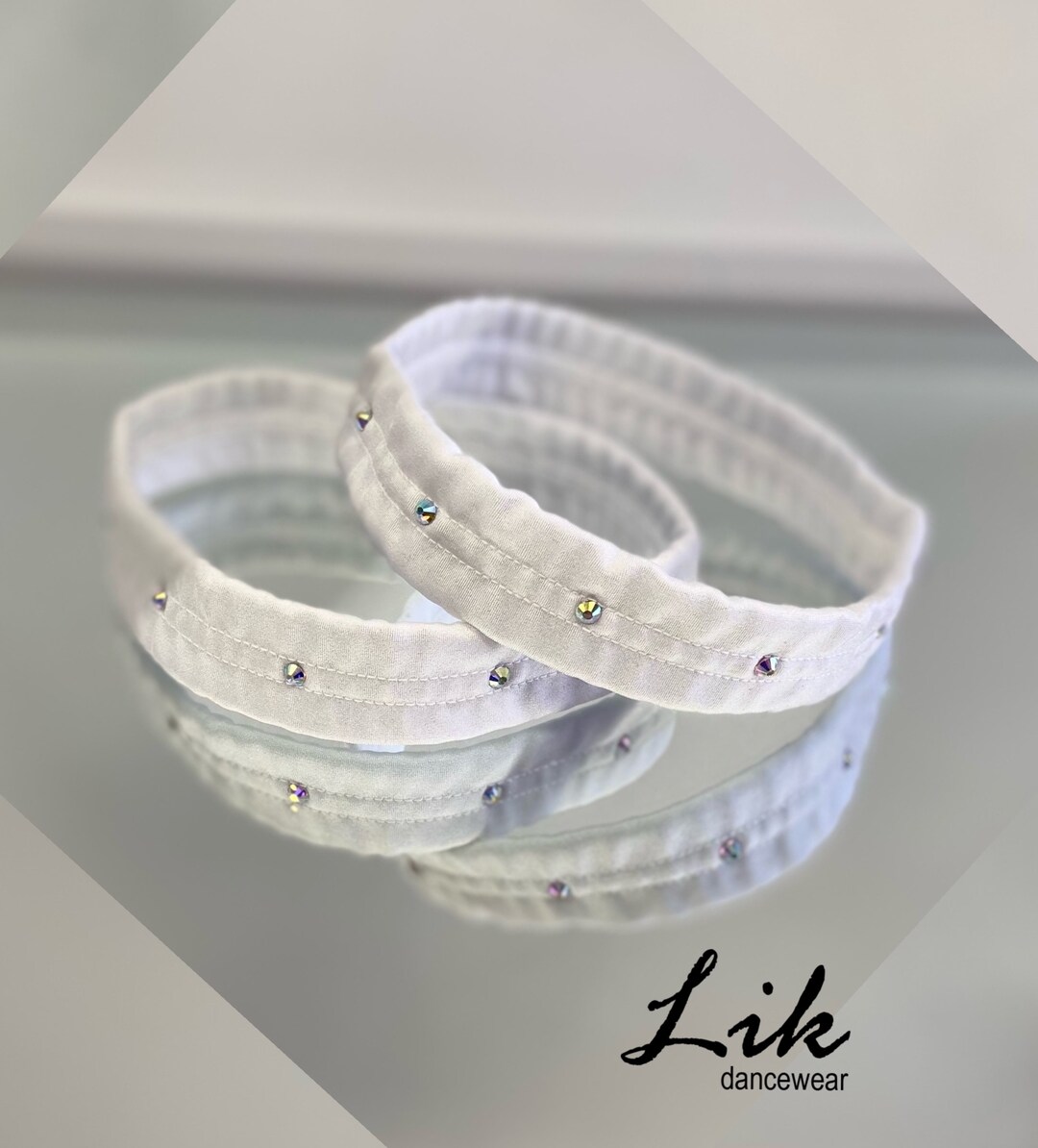 Leg Garters Elastic Money Holder Pair White Spandex With AB Etsy