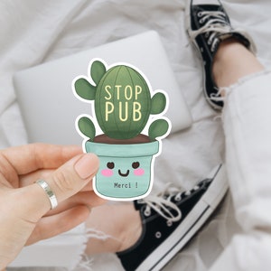 Stickers STOP PUB : Renard, Chien Shiba, Plante kawaii / Autocollant / Stop pub