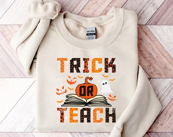 Halloween Teacher T-Shirt, Trick Or Teach Shirt, Spooky Teacher Gift, Funny Halloween Tee, Fall Teacher Shirt, Teacher Appreciation Gift