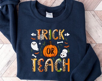 Halloween Teacher T-Shirt, Trick Or Teach Shirt, Spooky Teacher Gift, Funny Halloween Tee, Fall Teacher Shirt, Teacher Appreciation Gift
