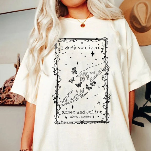 I Defy You Stars Sweatshirt, Vintage Romeo and Juliet Shirt, Shakespeare Shirt, Shakespeare Gifts, Shakespeare Quote Shirt, Literary Shirt