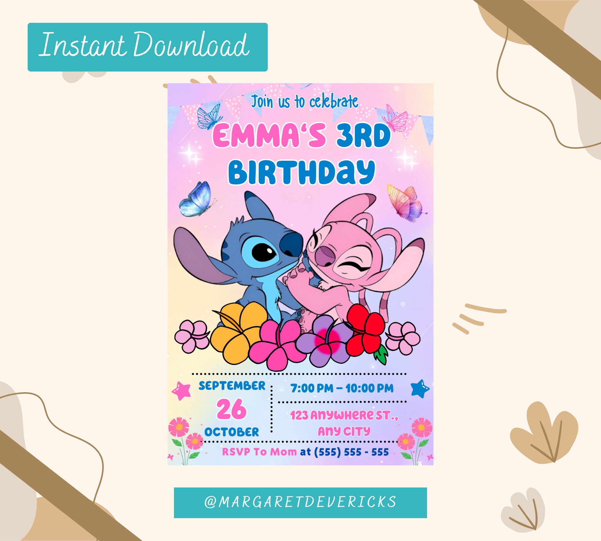 Printable Stitch Birthday Party Invitations Stitch Birthday Etsy printable-stitch-birthday-party-invitations-stitch-birthday-etsy