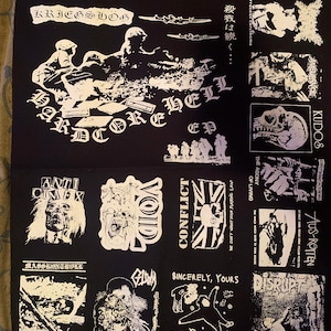 Crust punk patches sheet Grindcore goregrind