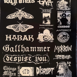 Crust punk patches sheet Grindcore