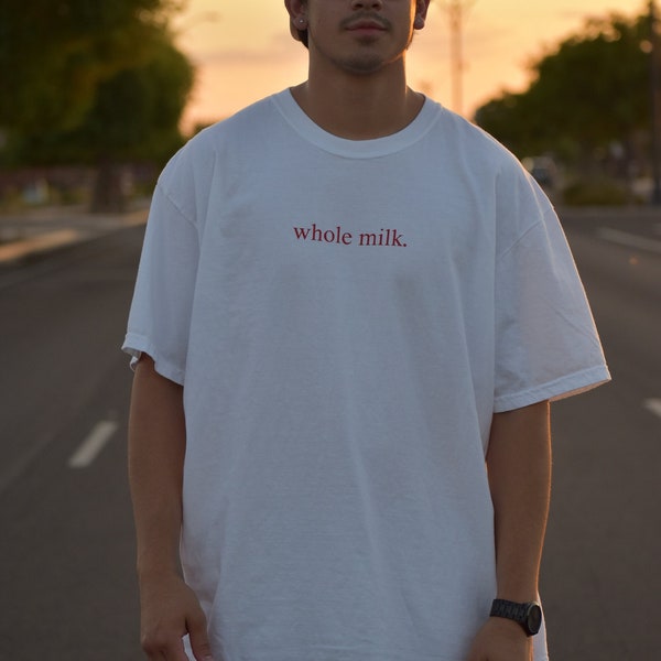 Whole Milk, Heavyweight T-shirt, Minimalist, Neutral Tee, Comfortable, Crewneck, Casual-wear, Streetwear, Fashionable, Coffee