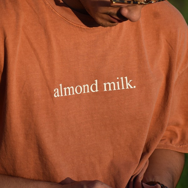 Almond Milk, Heavyweight T-shirt, Minimalist, Neutral Tee, Comfortable, Crewneck, Casual-wear, Streetwear, Fashionable, Oversized, Coffee