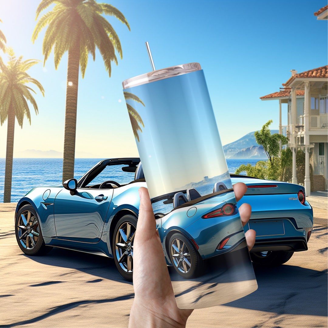 3D 2023 Mazda MX5 Miata 20oz Skinny Tumbler Sublimation Design 3D Wrap