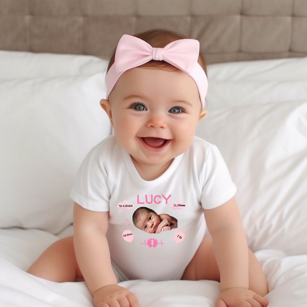 Personalized Baby Name T Shirt, Newborn Baby Coming Home Outfit, Baby Girl Clothing, Newborn
