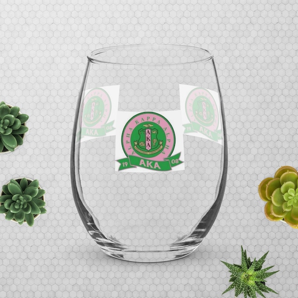 Stemless wine glass - Alpha Kappa Alpha