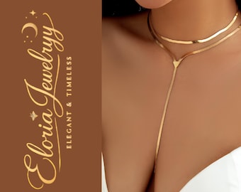 Collar Y Cadena Serpiente Oro, Choker Lariat Minimalista, Collar Elegante Mujer, Joyería Moderna, Collar Fino