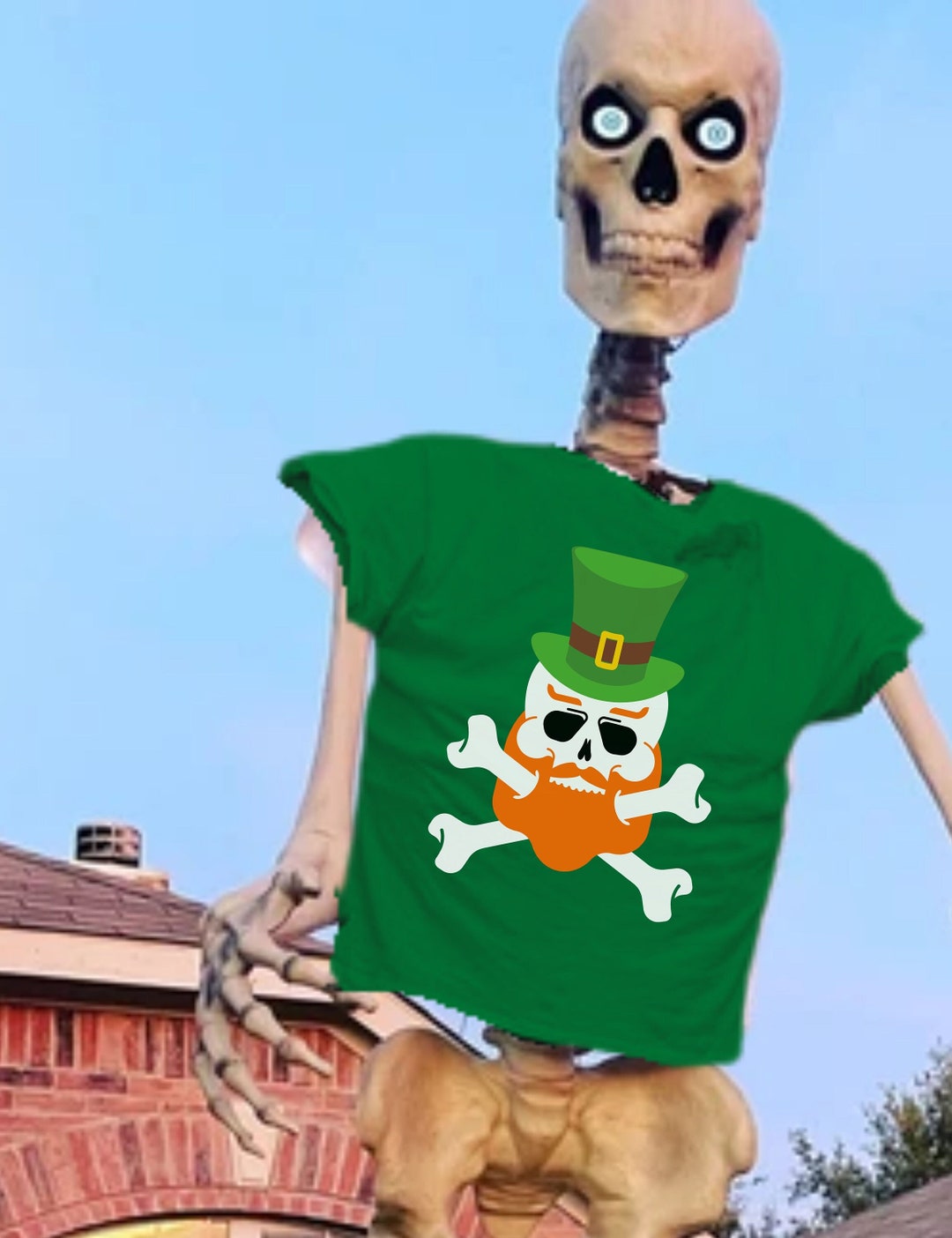 Leprechaun 12 Foot Skeleton Irish St Patricks Day Shirt for the 12 Ft