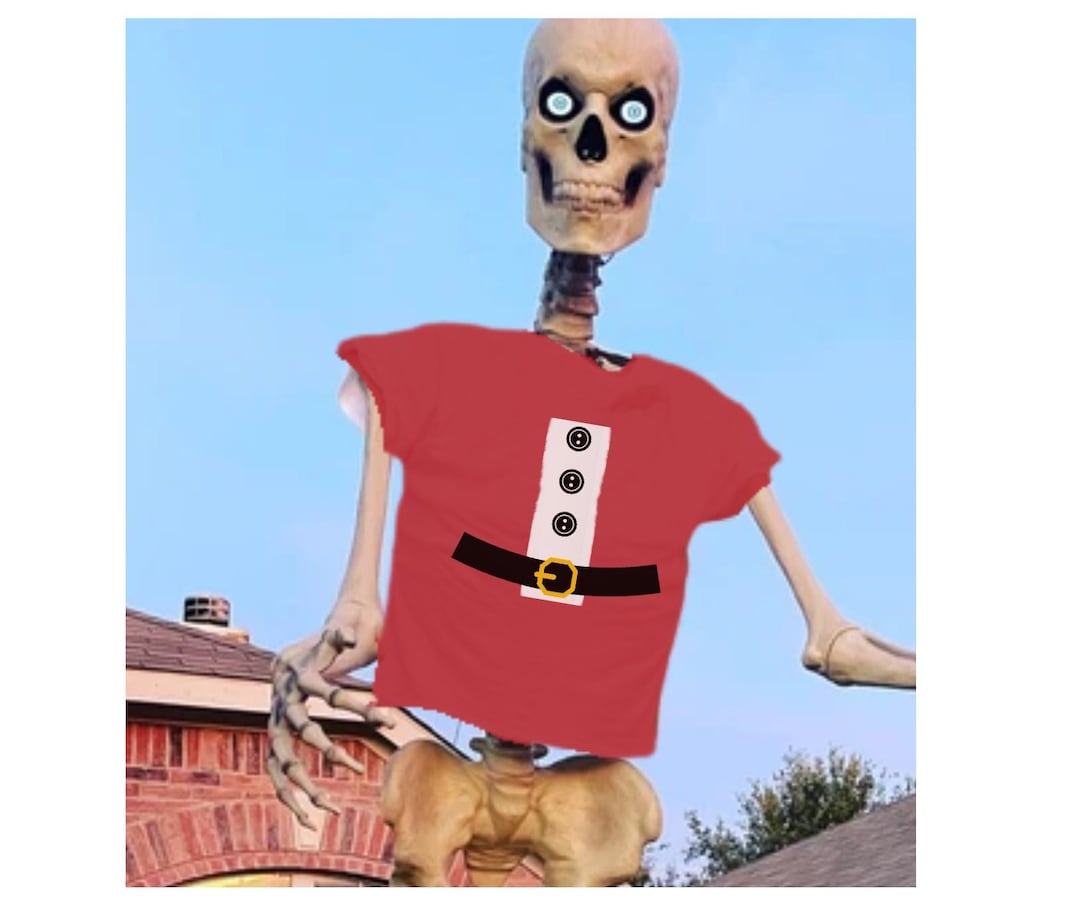 12 Foot Skeleton Santa Tee Shirt Dress Your Home Depot 12 Ft SKELLY up