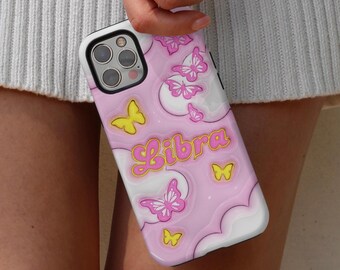 Libra Zodiac iPhone Case (PRINT) - for iPhone 16, 15, 14, 13, 12, 11, 8, XR, XS, X, Pro Max Plus Mini | Y2K | Astrology | Horoscope | Glossy