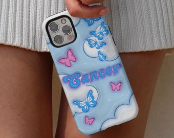 Cancer Zodiac iPhone Case (PRINT) - for iPhone 16, 15, 14, 13, 12, 11, 8, XR, XS, X Pro Max Plus Mini | Y2K | Astrology | Horoscope | Glossy
