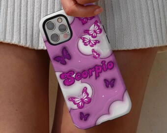 Scorpio Zodiac iPhone Case (PRINT) - for iPhone 16, 15, 14, 13, 12, 11, 8, XR, XS, X, Pro Max Plus Mini | Astrology | Y2K | Glossy