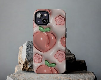 Peach iPhone Case (Print) - for iPhone 15, 14, 13, 12, 11, 8, 7, XR, XS, X, Pro Max Plus Mini | Y2K | Coquette | Glossy