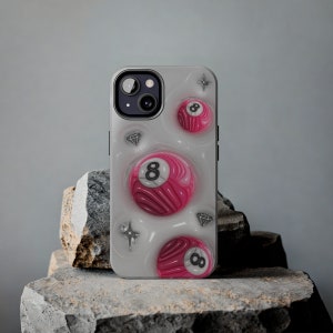 Pink 8 Ball iPhone Case (Print) - 3D Optical Illusion | iPhone 15 | Unique Gifts | iPhone 14 Plus | Y2K | iPhone 12 Pro Max | Glossy