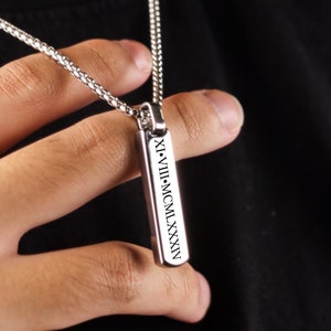 Gepersonaliseerde naamketting voor mannen, roestvrijstalen ketting heren, aangepaste ketting voor mannen, jubileumcadeau voor vriend