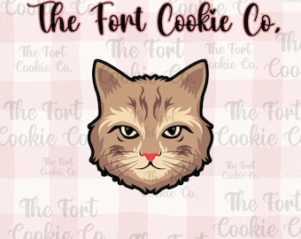 Cat Face #1 Cookie Cutter, Kitty Face, Animals, Cat Lovers