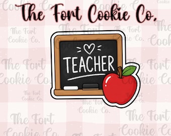 STL FILE: Chalkboard Apple Cookie Cutter, Back to School Cookie Cutter, Teacher Appreciation Cookie, First Day of School Baking Tool