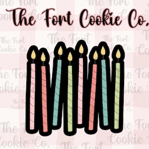 Birthday Candles Plaque Cookie Cutter- Candle Cookie Cutter-Birthdays-Celebration-Cake Theme Cookie Cutters- Candle Theme-Party Favor Cutter