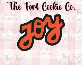 File STL: tagliabiscotti natalizi Joy Word, biscotti di Natale, forniture per dolci, tagliabiscotti Happy