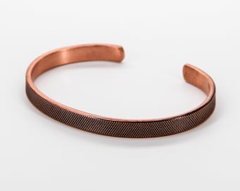 Acycraft Handcrafted Copper Texture Pattern Bracelet
