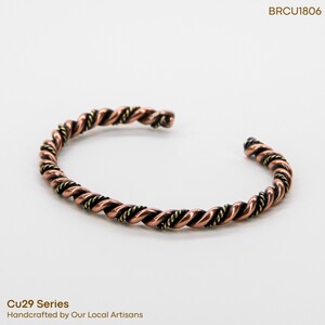 Pure Copper Assos Double Helical Cuff Bracelet — Hand-Crafted Adjustable, Gift-Boxed | acycraft image 1