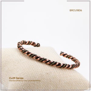 Pure Copper Assos Double Helical Cuff Bracelet — Hand-Crafted Adjustable, Gift-Boxed | acycraft image 4